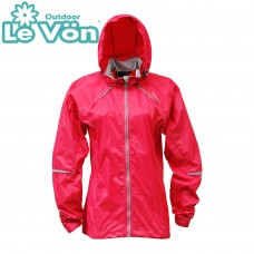 【LeVon】女抗紫外線單層風衣-玫瑰紅-LV3341