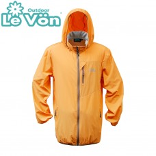 【LeVon】男抗紫外線單層風衣-桔-LV3449