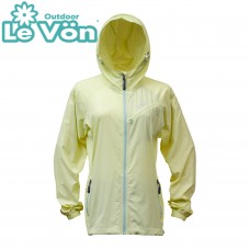 【LeVon】女抗紫外線單層風衣-奶油黃-LV3456