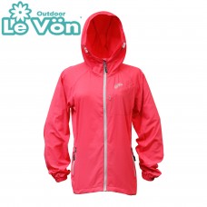 【LeVon】女抗紫外線單層風衣-桃紅-LV3457