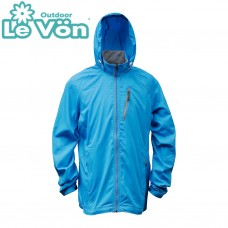 【LeVon】男抗紫外線單層風衣-水藍-LV3459