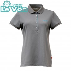 【LeVon】女吸濕排汗UV短袖POLO衫-鐵灰-LV7430