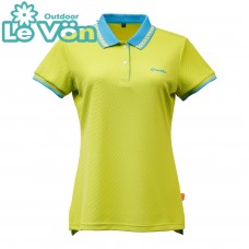 【LeVon】女吸濕排汗抗UV短袖POLO衫-淺綠-LV7431