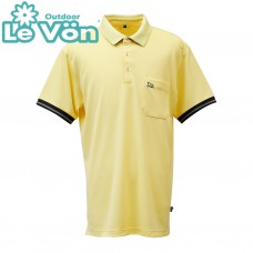 【LeVon】男吸濕排汗抗UV短袖POLO衫-奶油黃-LV7440