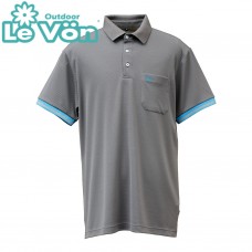 【LeVon】男吸濕排汗抗UV短袖POLO衫-鐵灰-LV7441