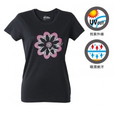 【LeVon】MIT女吸濕排汗抗UV短袖圓領衫- 黑LV6203