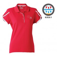 【LeVon】女吸濕排汗抗UV短袖涼感POLO衫-紅LV7276